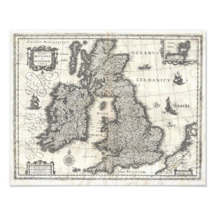 1631 Map of the British Isles by Joan Blaeu Photo Print