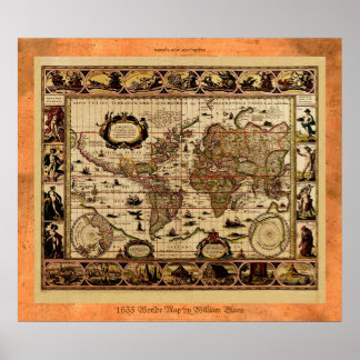 1635 Old World Map Poster