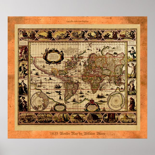 1635 Old World Map Poster (Front)