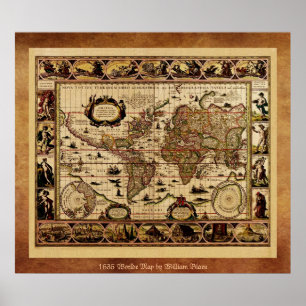 1635 Old World Map Poster
