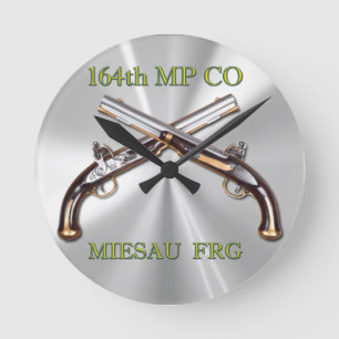 164th MP Company Badge and Crossed Pistols Round Clock