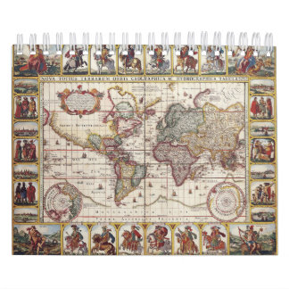 1652 Map of the World, Doncker Sea Atlas World Map Calendar