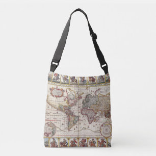 1652 Map of the World, Doncker Sea Atlas World Map Crossbody Bag