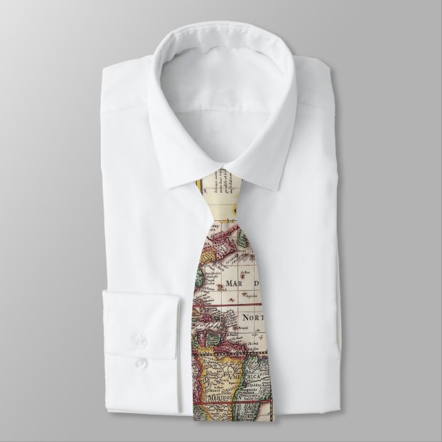 1652 Map of the World, Doncker Sea Atlas World Map Tie (Tied)