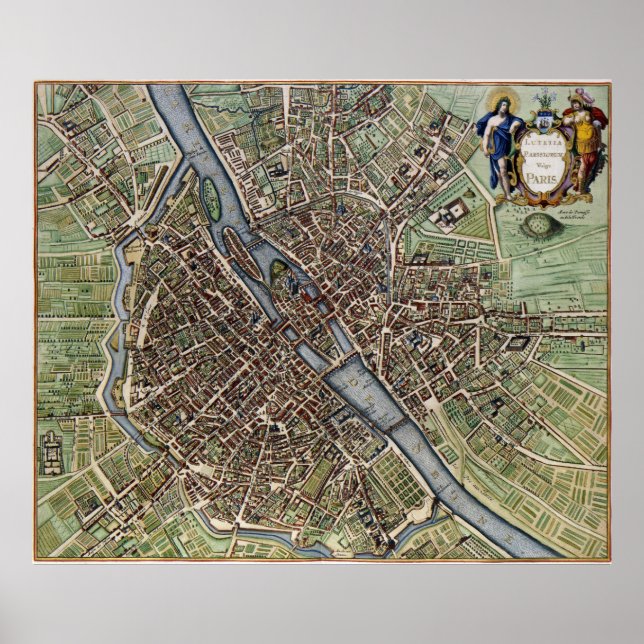 1657 Paris Map Poster (Front)