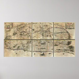 1662 Janson Hornius Holy Land Israel Palestine Map Poster