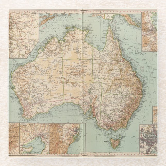 16667 Australia Glass Coaster (Front)