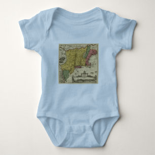 1685 Map - New Belgium, The New World, New England Baby Bodysuit