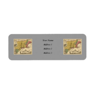 1685 Map - New Belgium, The New World, New England Return Address Label