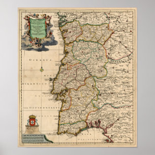 1690 Map of Portugal Poster