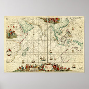 1690 Sea Chart from Dutch East India Company