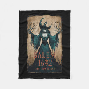 1692 They Missed One Halloween Feminist Witch Tria Fleece Blanket