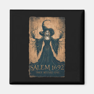 1692 They Missed One Halloween Feminist Witch Tria Magnet