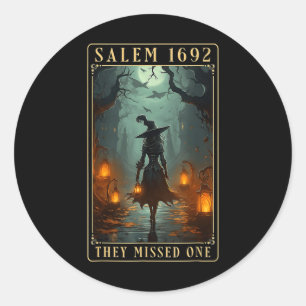 1692 They Missed One Halloween Witch  Classic Round Sticker