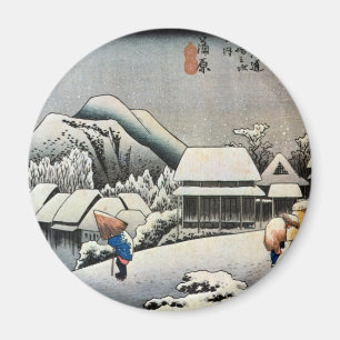 16. 蒲原宿, 広重 Kanbara-juku, Hiroshige, Ukiyo-e Magnet