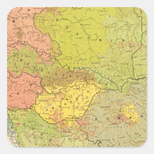 16 a European ethnographic Square Sticker (Front)