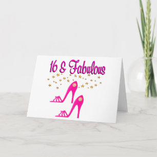 16 AND FABULOUS 16TH BIRTHDAY DESIGN CARD