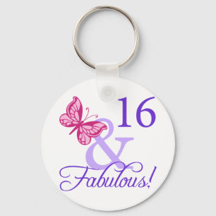 16 And Fabulous Birthday Key Ring