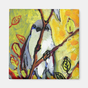 16 Birds, No 5 - Square Magnet