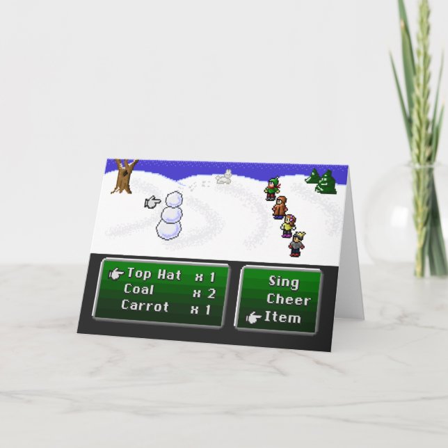 16-Bit RPG Snowman Holiday Card (Front)