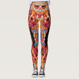 16 bit Villain Orange Black splatter Leggings
