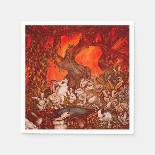 16 Bunnies Napkin (Front)