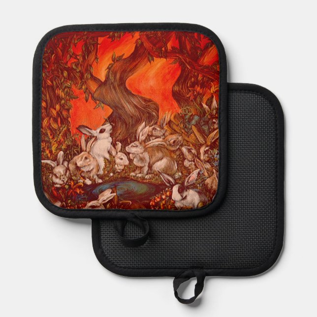 16 Bunnies Pot Holder (Front/Back)