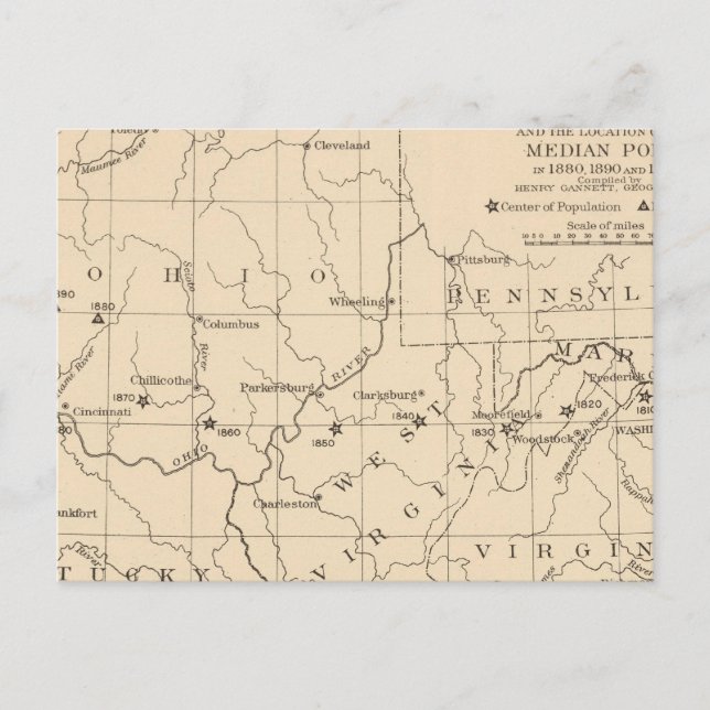 16 Centre of population 17901900 Postcard (Front)