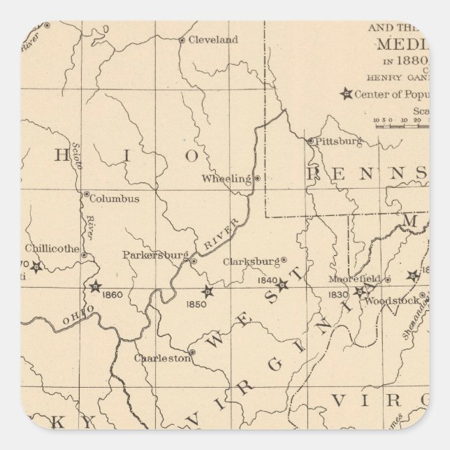 16 Centre of population 17901900 Square Sticker (Front)