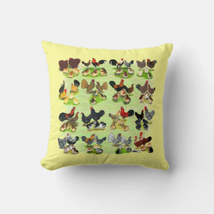 16 Chicken Families Cushion