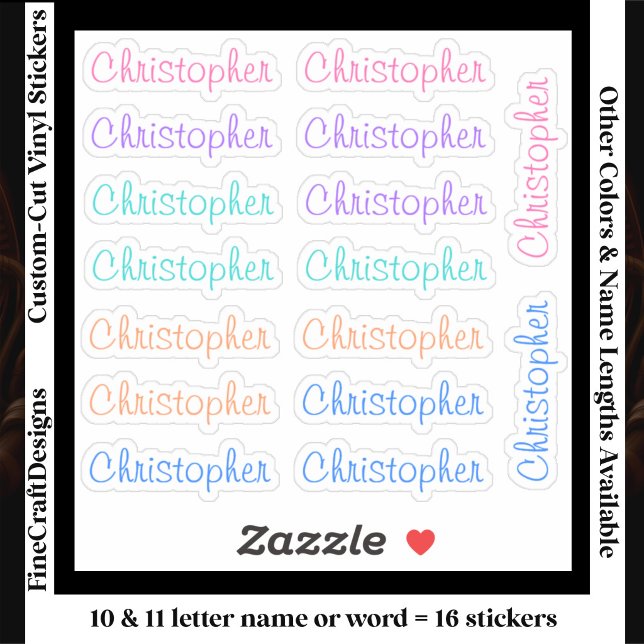 16 Custom Modern 10/11 Letters Name Word Trendy (Creator Uploaded)