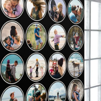 16 Custom Photos & Colour Circle Black Off-white
