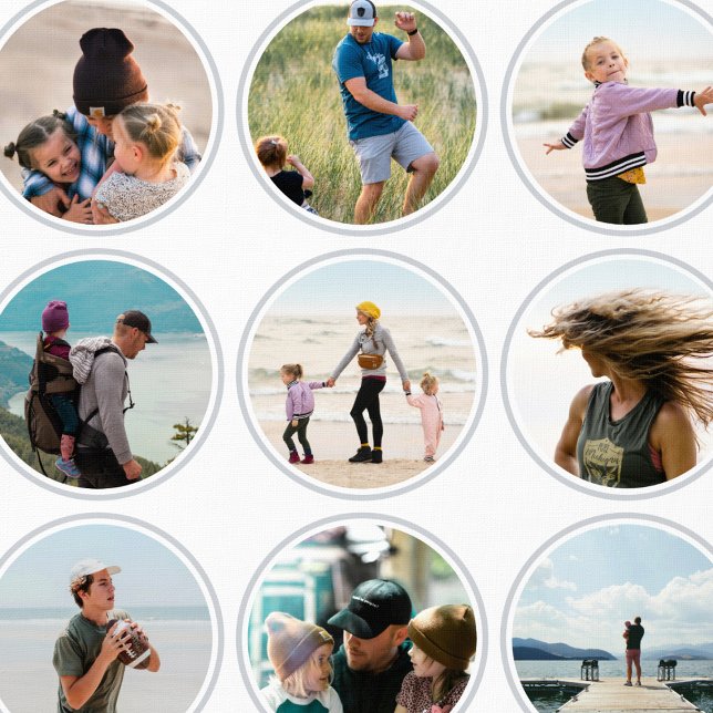 16 Custom Photos & Colour Circle Pattern Cool Grey Wallpaper (Creator Uploaded)