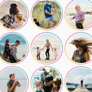 16 Custom Photos & Colour Rainbow Gradient Wallpaper