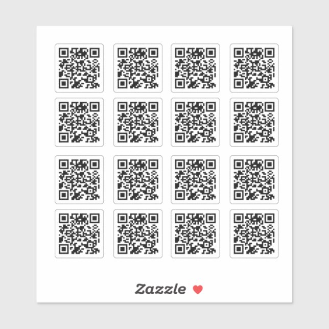 16 Custom Qr Code Clear Stickers (Sheet)