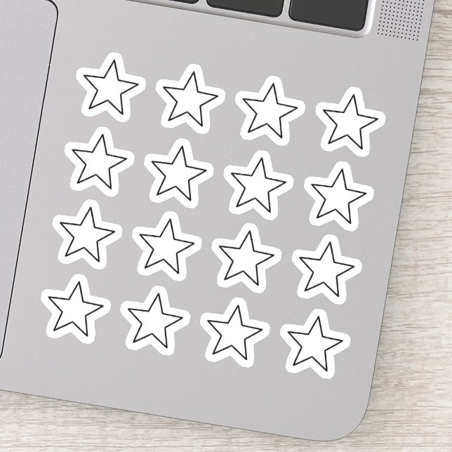 +16 Elegant White Star (minimalist white star decals, aesthetic celestial laptop stickers, bullet journal scrapbooking )