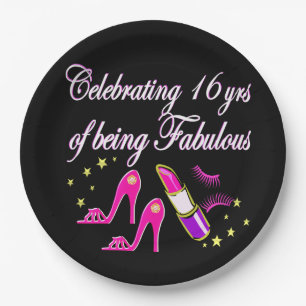 16 & FABULOUS HIGH HEEL DESIGN PAPER PLATE