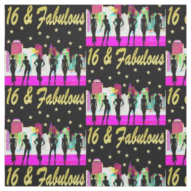 16 & FABULOUS NYC DIVA DESIGN FABRIC (Swatch)