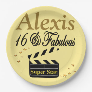 16 & FABULOUS SUPER STAR PERSONALIZED PLATES