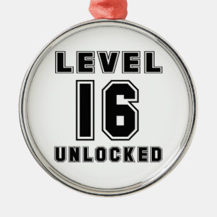 16 Level Unlocked Birthday Metal Ornament