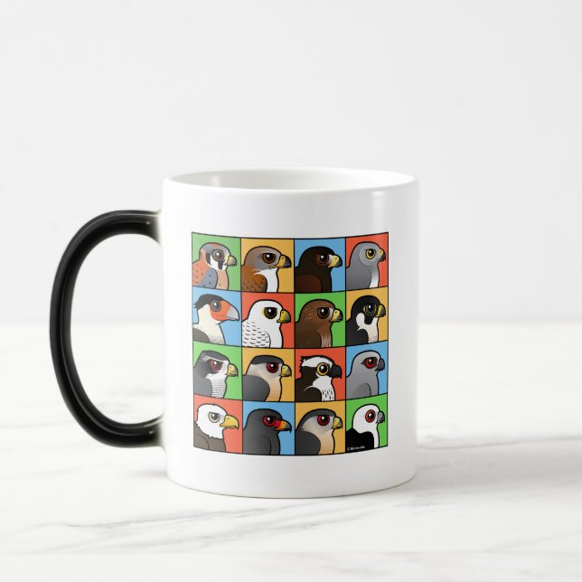 16 North American Raptor Profiles Magic Mug (Left)