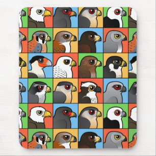 16 North American Raptor Profiles (tiled) Mouse Pad