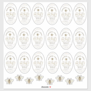 16 or 32oz Waterproof Queenline Honey Jar Labels