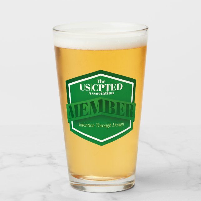 16 oz US CPTED Association Member Beer Glass (Front Filled)
