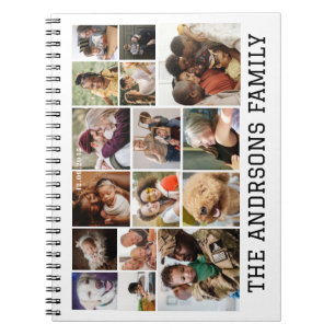 16 photo collage family Spiral Photo Notebook