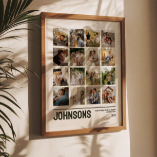 16 Photo Collage Family Wedding Pictures Keepsake Poster