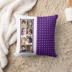 16 photo collage polka dots throw purple cushion