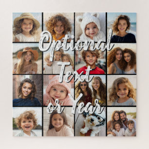 16 Photo Collage Script Text Jigsaw Puzzle