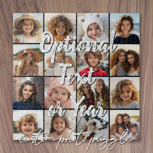 16 Photo Collage Script Text Jigsaw Puzzle