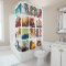 16 Photo Template Rounded White Shower Curtain